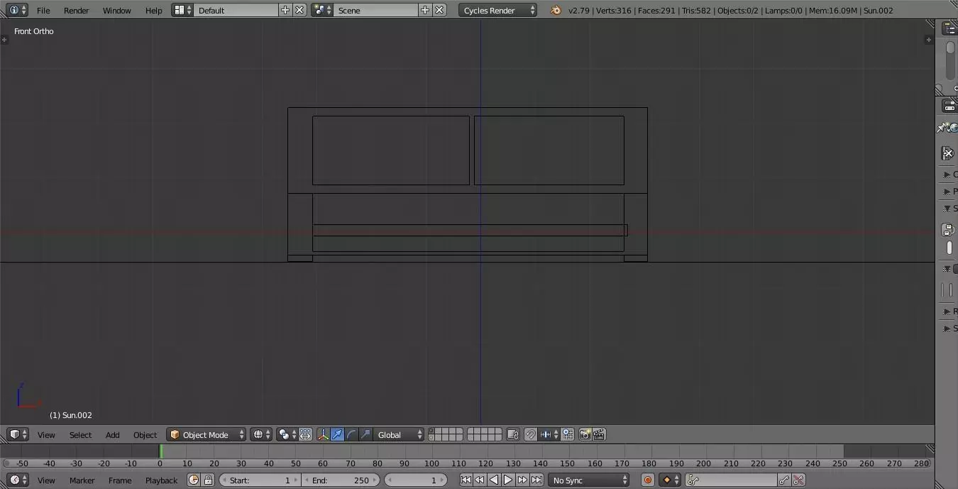 Wooden bed Low-poly 3D model_0