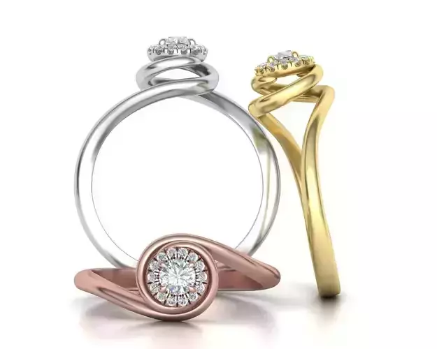 Paradise Own design Enagagement ring Spiral Lines  0224