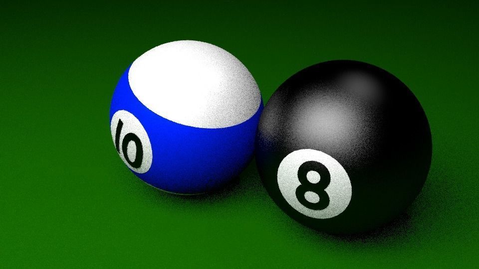  Two Pool balls Low-poly 3D model_5
