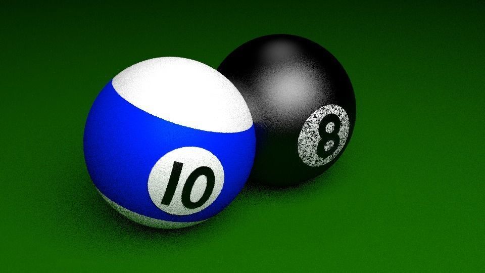  Two Pool balls Low-poly 3D model_3