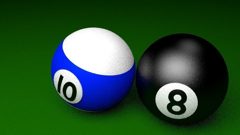  Two Pool balls Low-poly 3D model_4