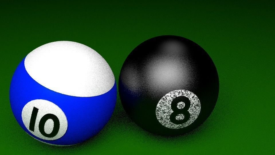  Two Pool balls Low-poly 3D model_2