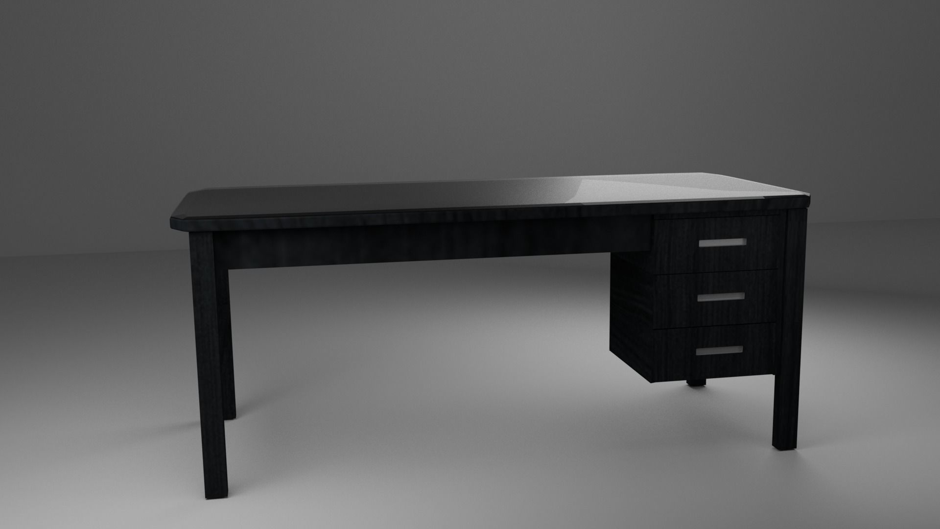 3d desk model with drawers Free low-poly 3D model_3