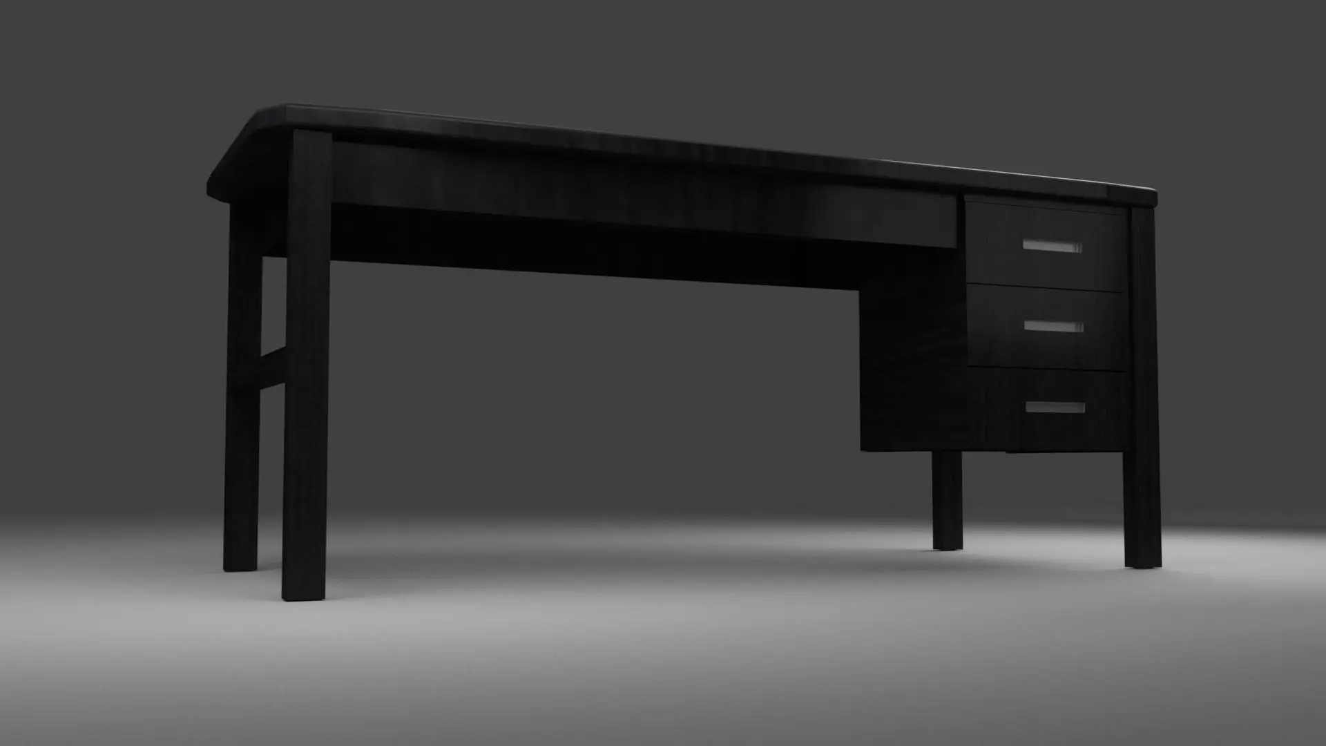 3d desk model with drawers Free low-poly 3D model_0