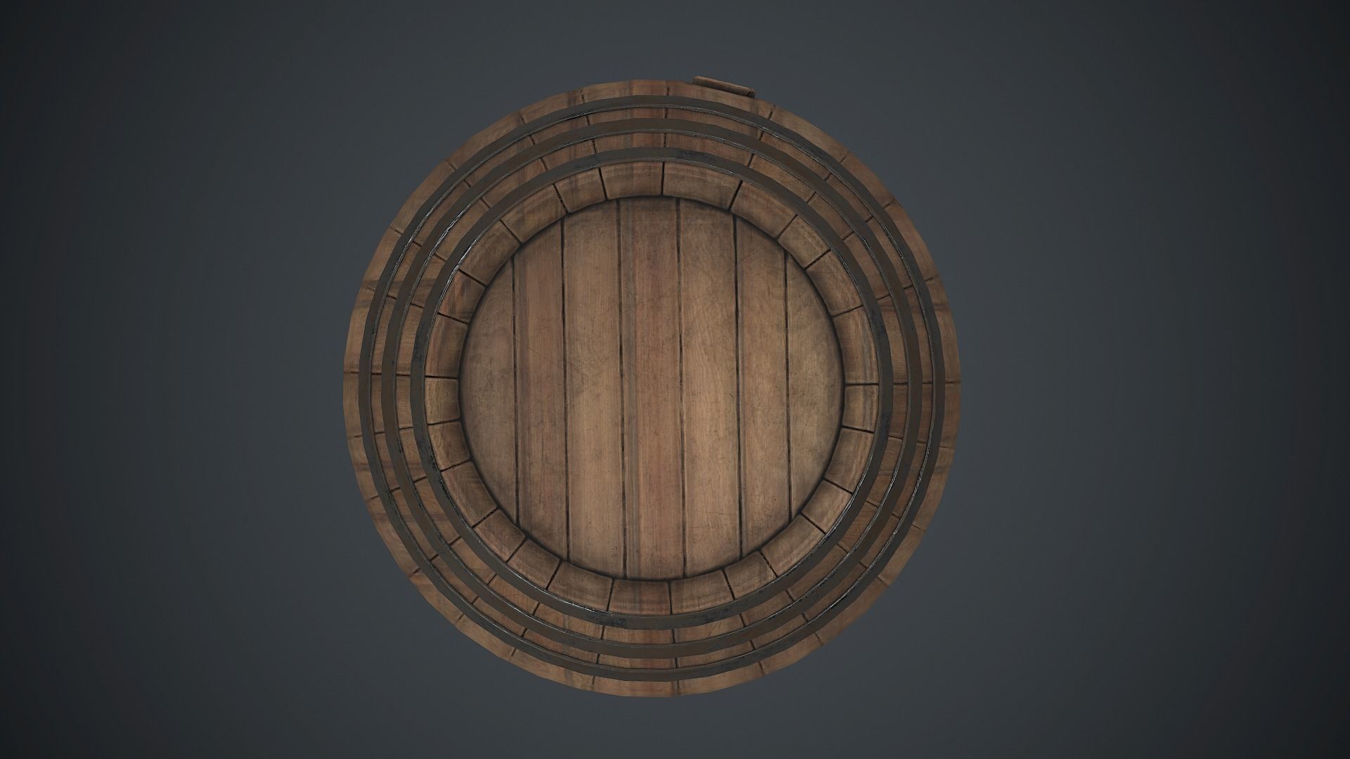 Wooden Barrel PBR Game Ready Low-poly 3D model_11