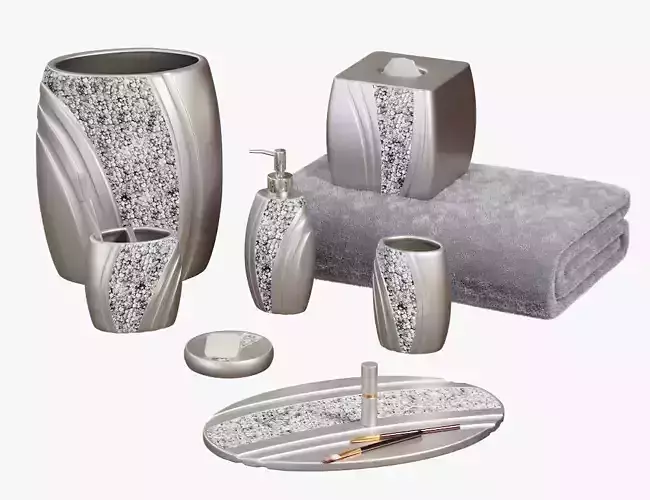 Brilliance Mosaic Silver Gray Bath Accessories