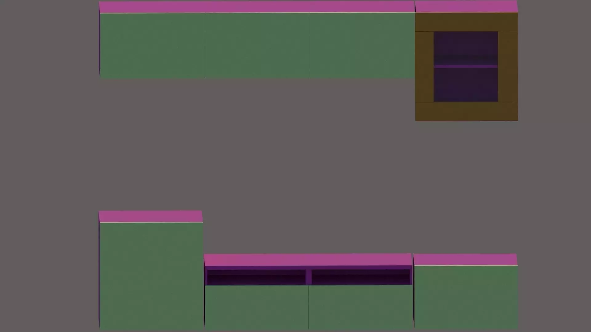 Wardrobe for TV 3D model_0