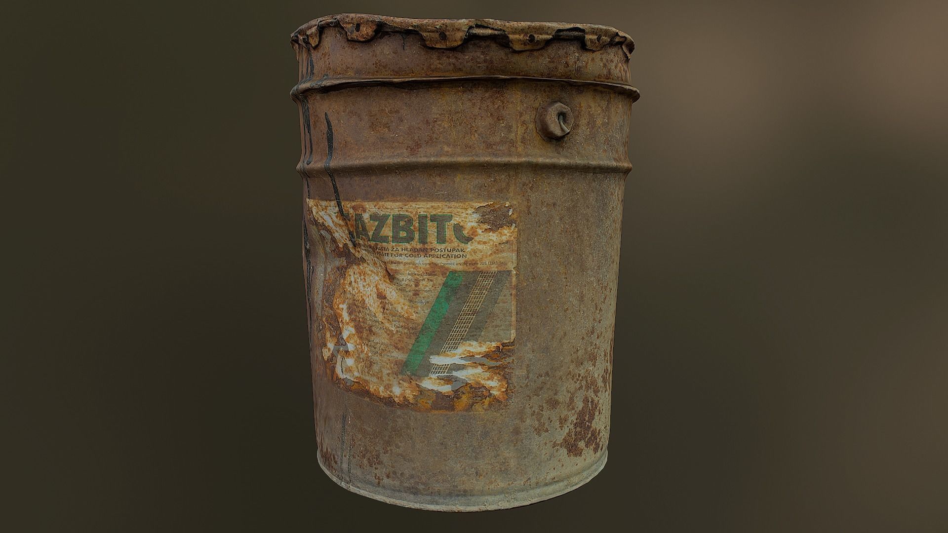 Old rusty oil barrel can Low poly 3D model Low-poly 3D model_4