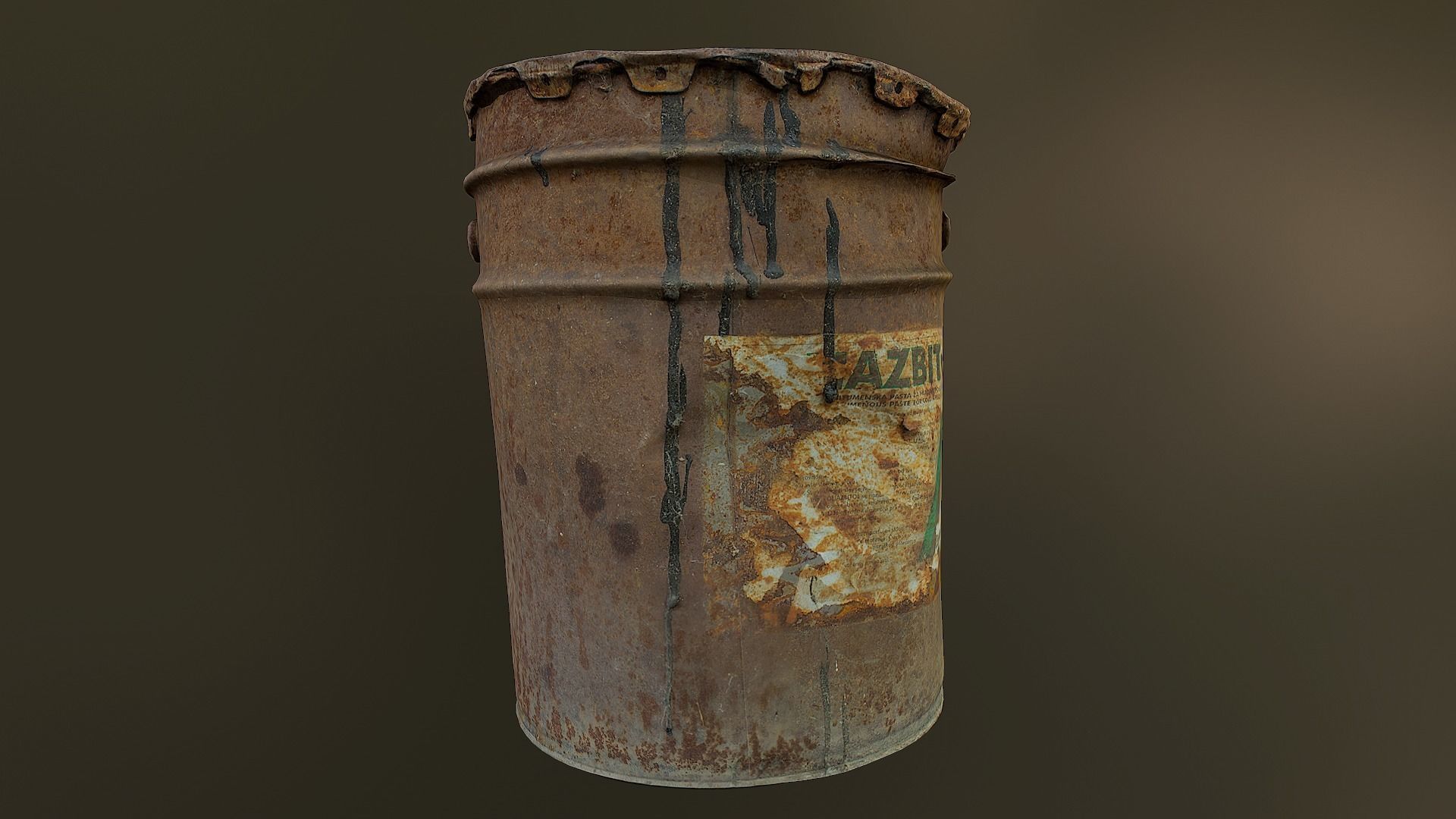 Old rusty oil barrel can Low poly 3D model Low-poly 3D model_2