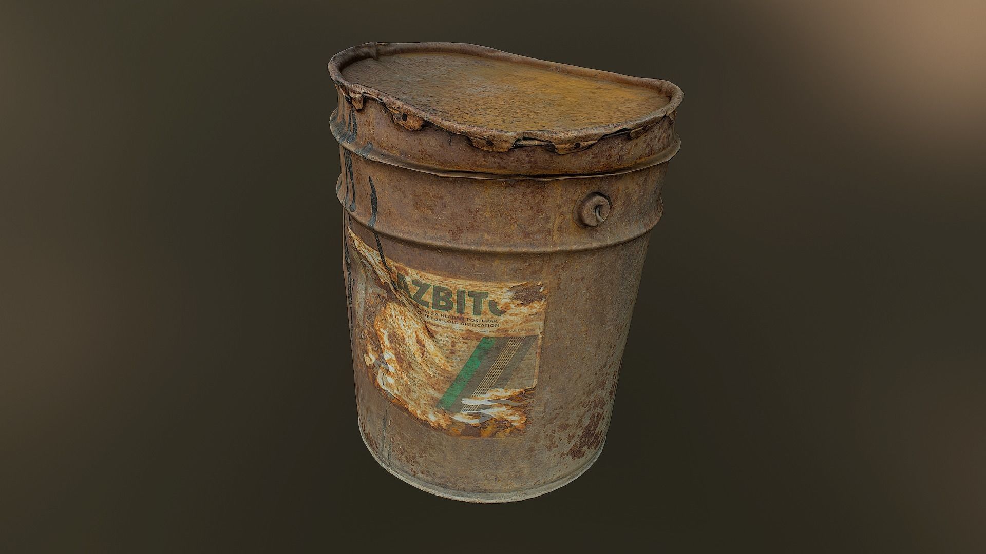 Old rusty oil barrel can Low poly 3D model Low-poly 3D model_5