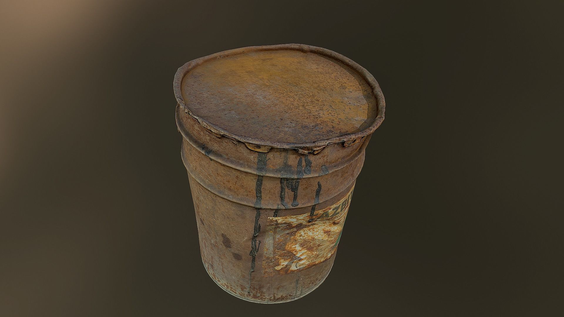 Old rusty oil barrel can Low poly 3D model Low-poly 3D model_8