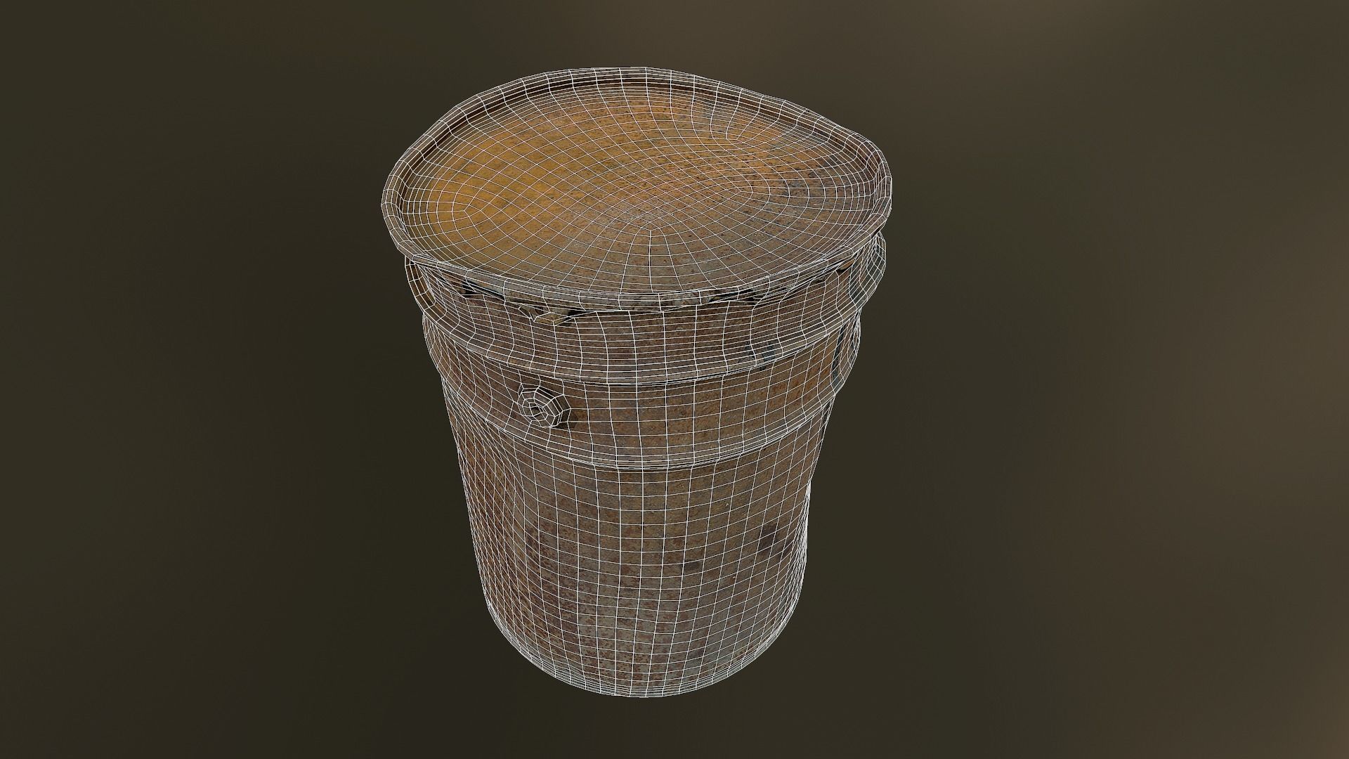 Old rusty oil barrel can Low poly 3D model Low-poly 3D model_10