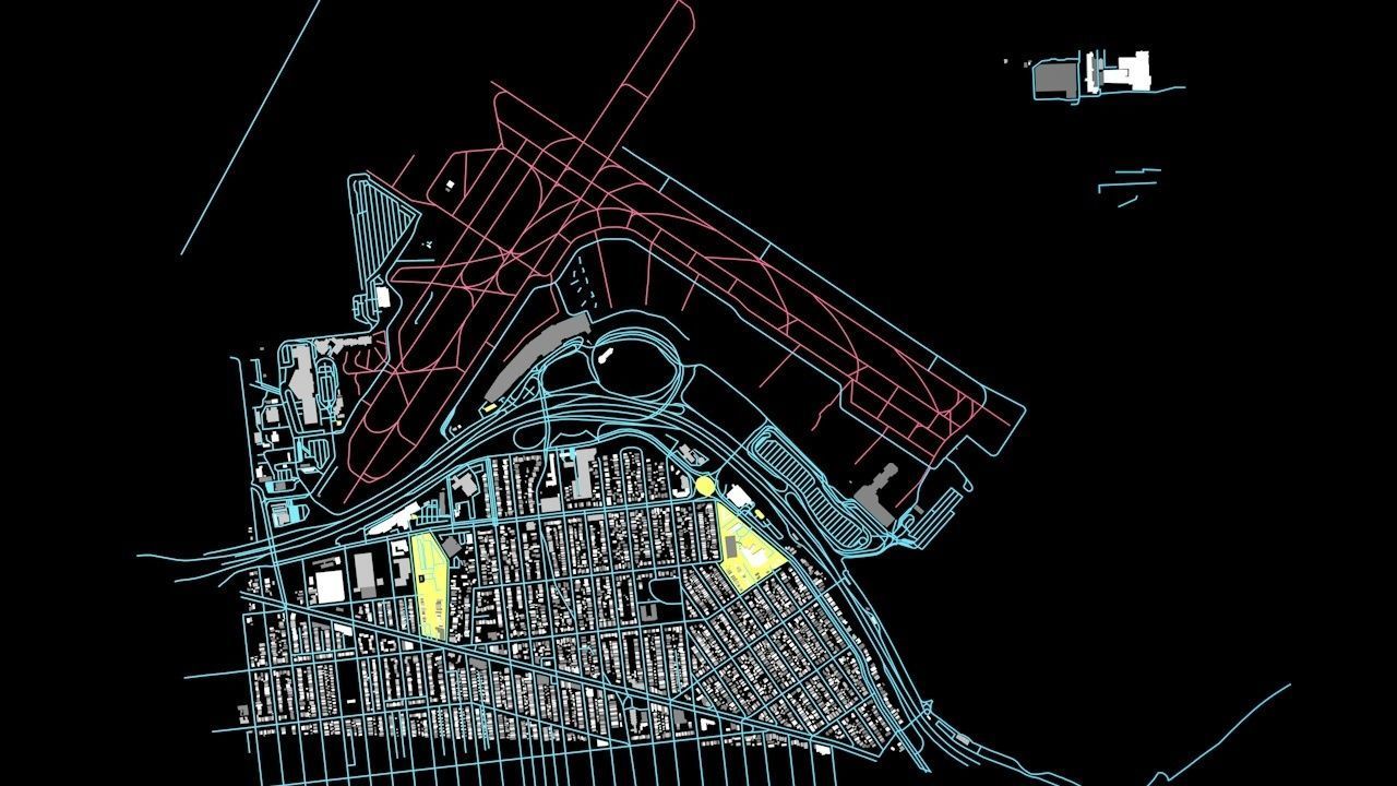 New York LaGuardia LGA Airport Roads and Buildings 3D model_7