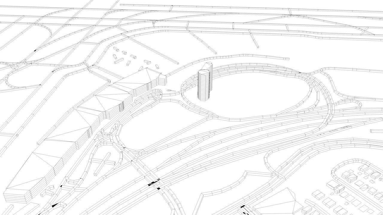 New York LaGuardia LGA Airport Roads and Buildings 3D model_9