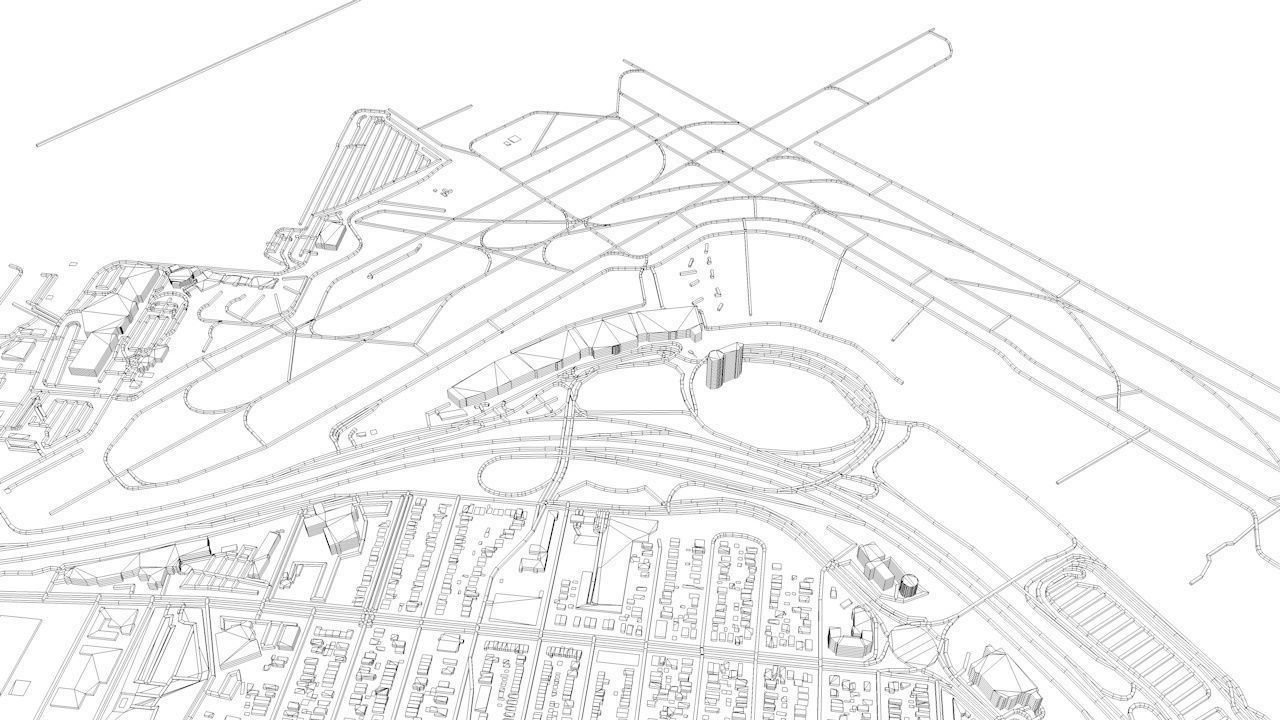 New York LaGuardia LGA Airport Roads and Buildings 3D model_10