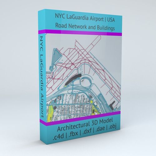 New York LaGuardia LGA Airport Roads and Buildings 3D model