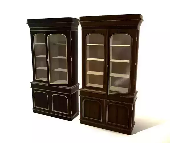 Antique bookcase Low-poly 3D model