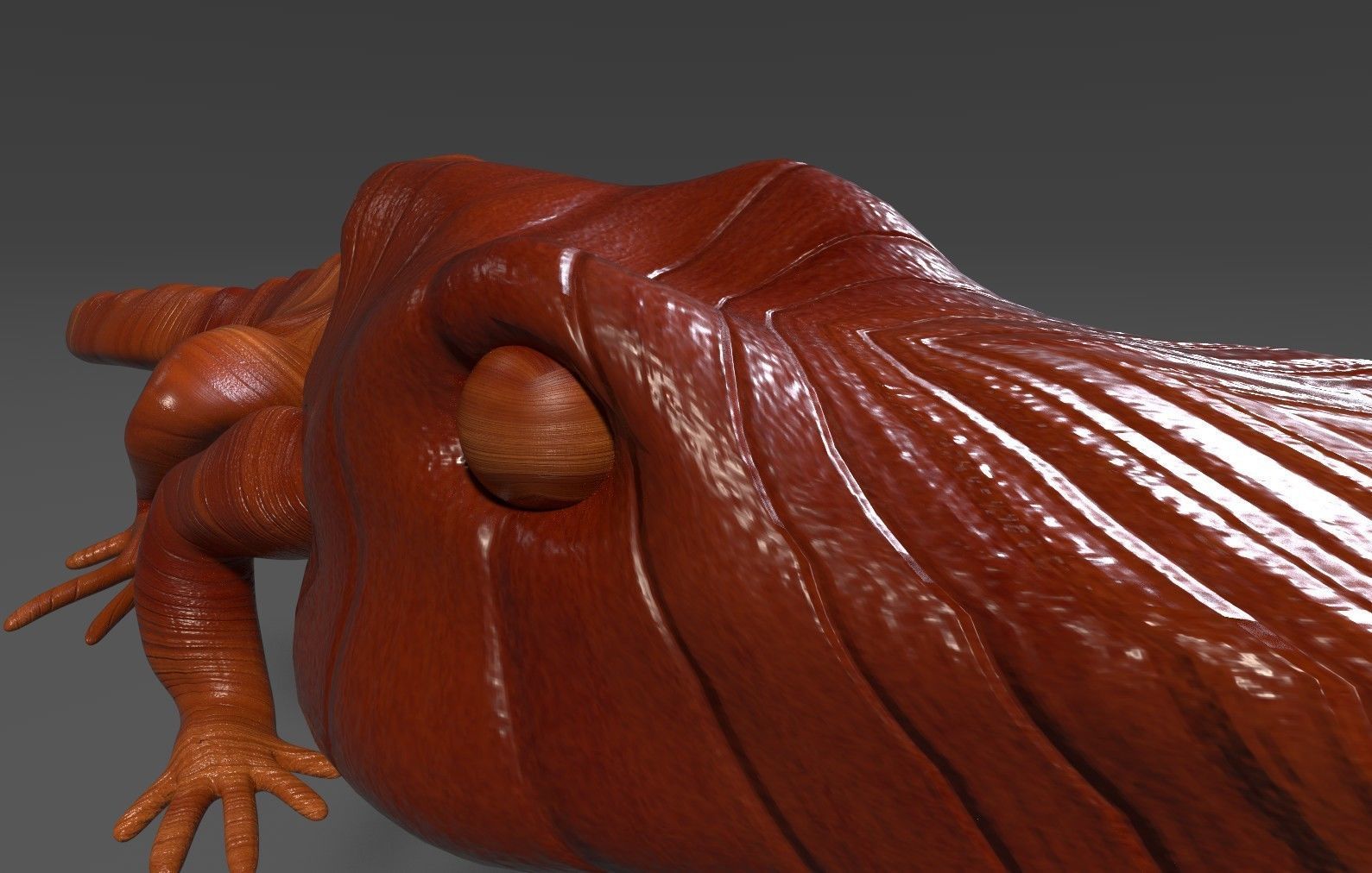 Wooden Croc Low-poly 3D model_7