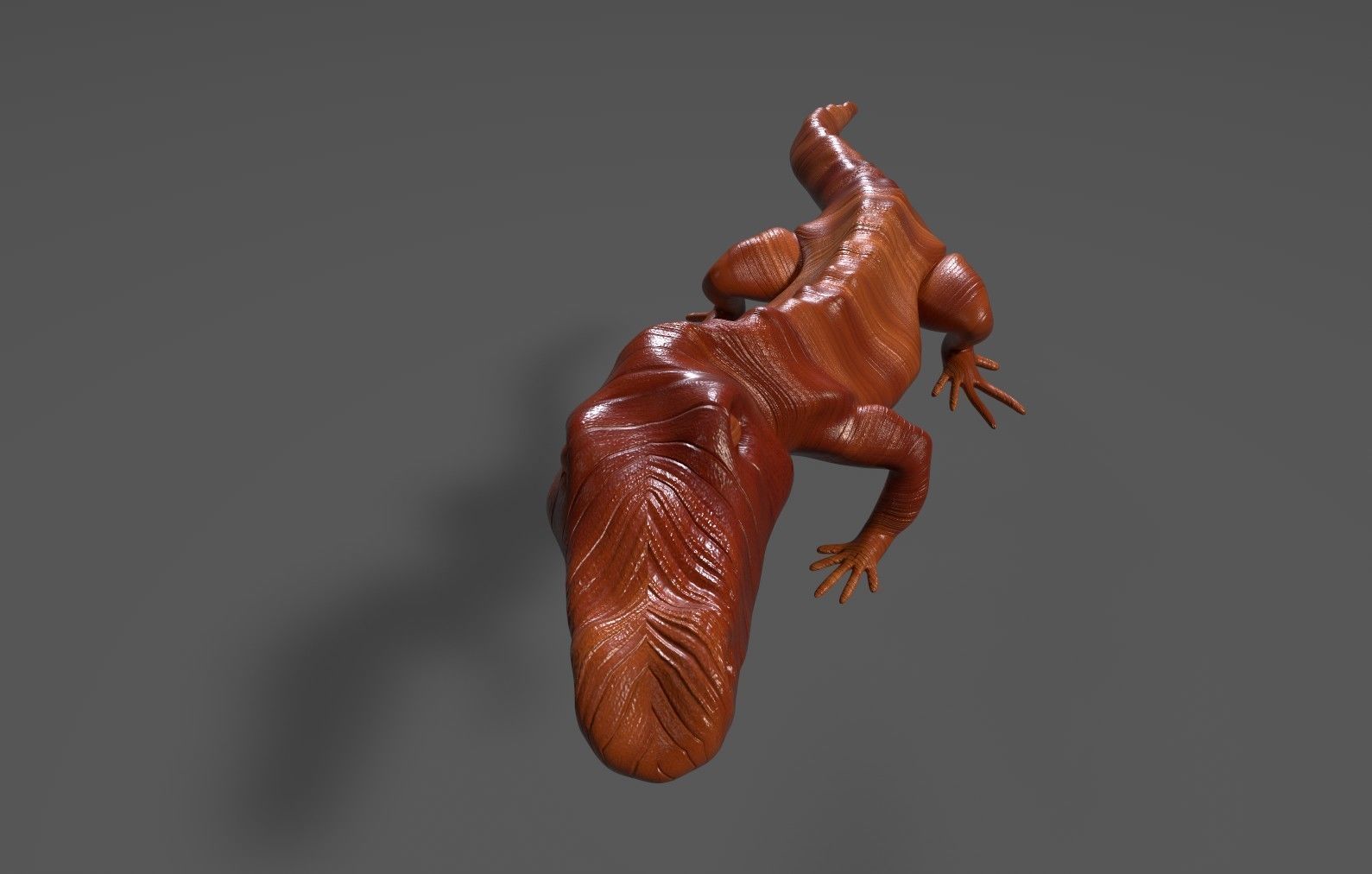 Wooden Croc Low-poly 3D model_4