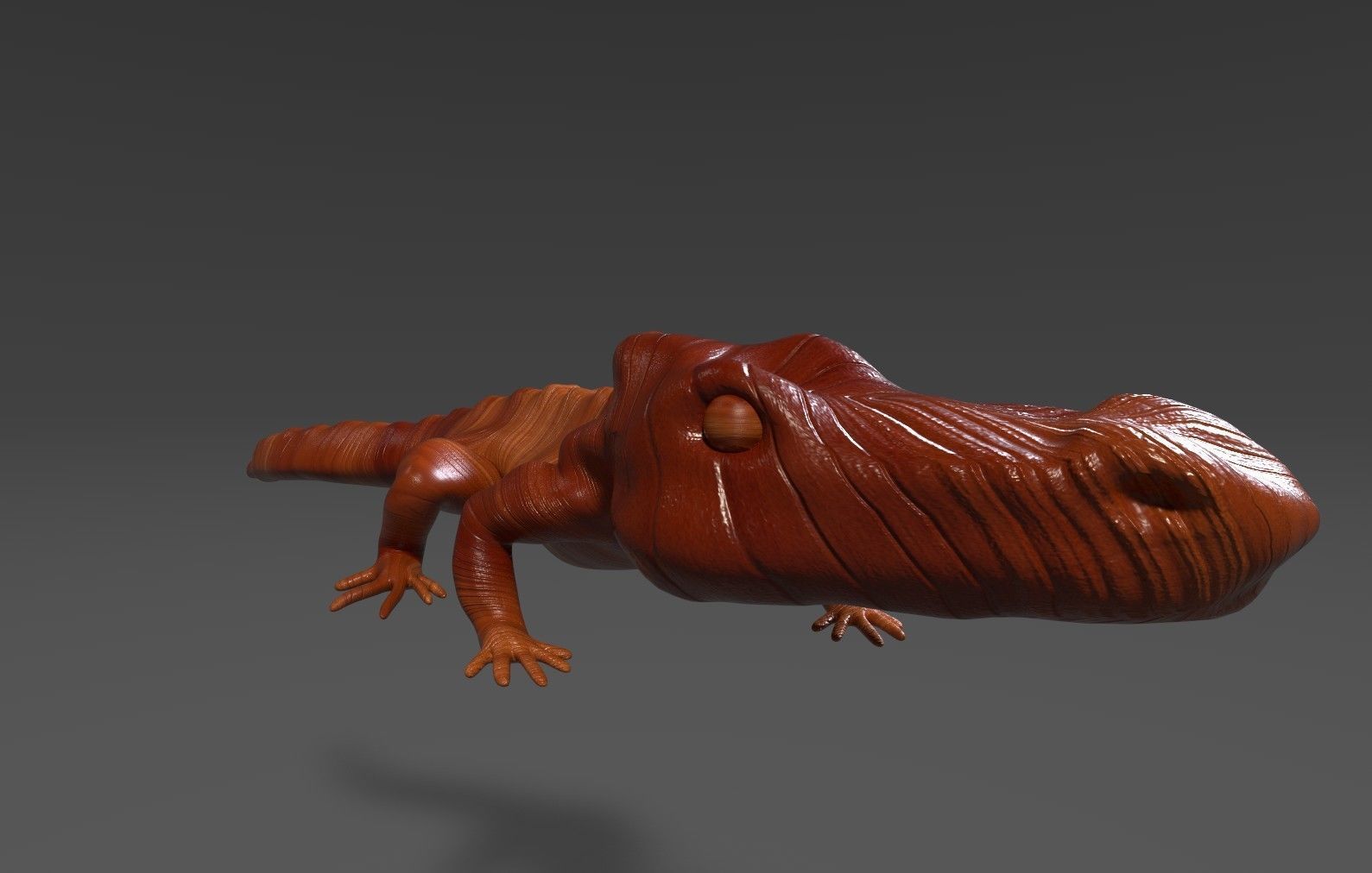 Wooden Croc Low-poly 3D model_3