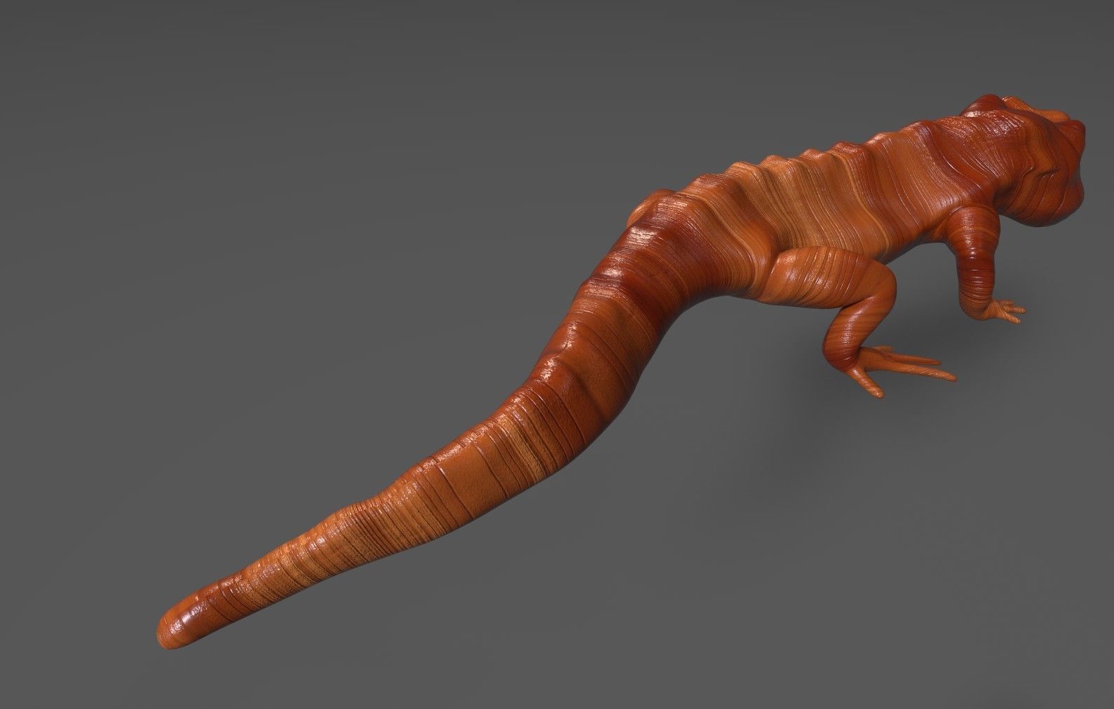 Wooden Croc Low-poly 3D model_5