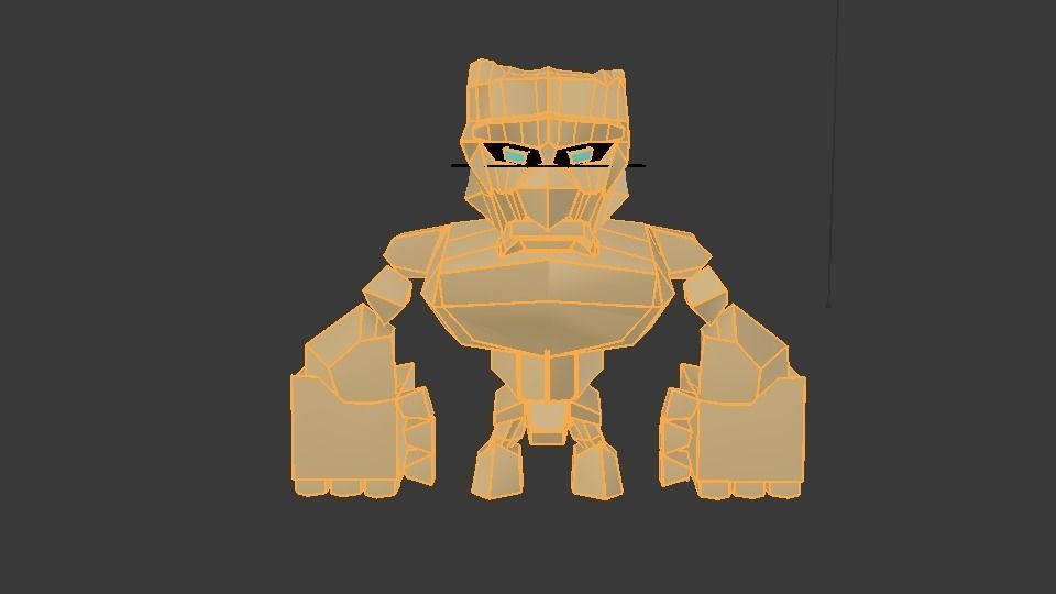 Golem Low Poly 3D model paper humanoid 3D model_4