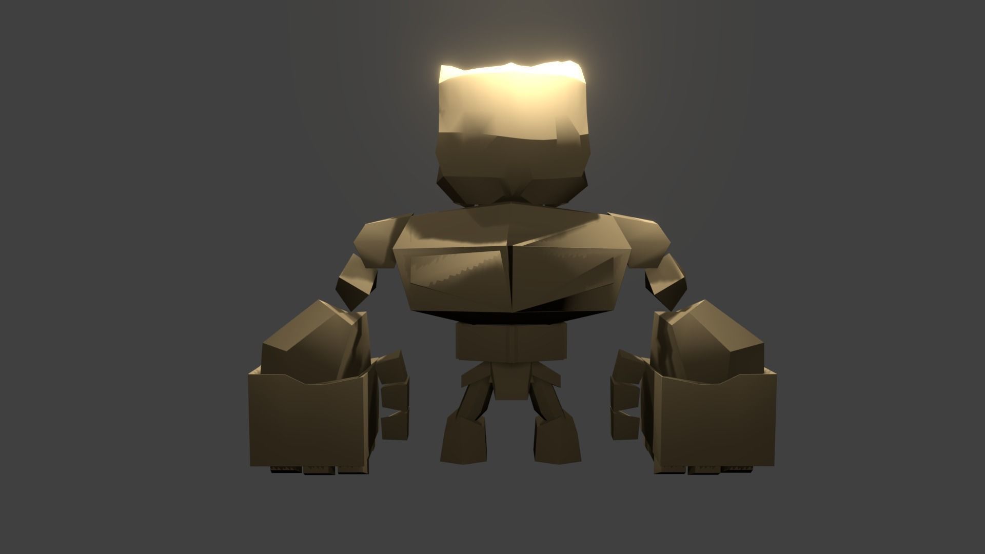 Golem Low Poly 3D model paper humanoid 3D model_2