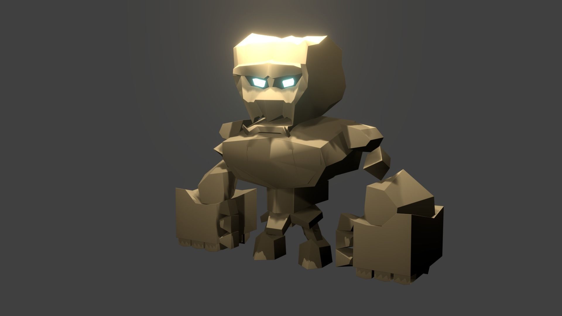 Golem Low Poly 3D model paper humanoid 3D model_1