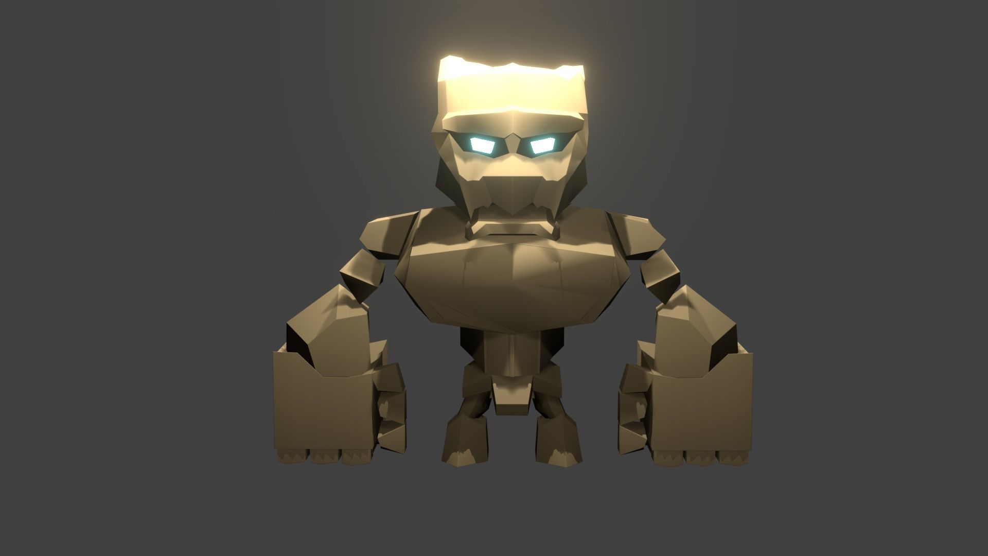 Golem Low Poly 3D model paper humanoid 3D model_3