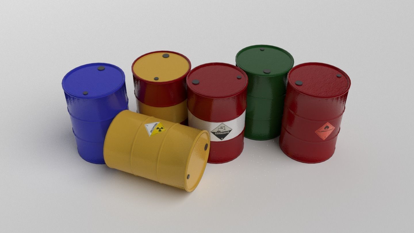 Metal Barrels - Low Poly PBR Low-poly 3D model_13