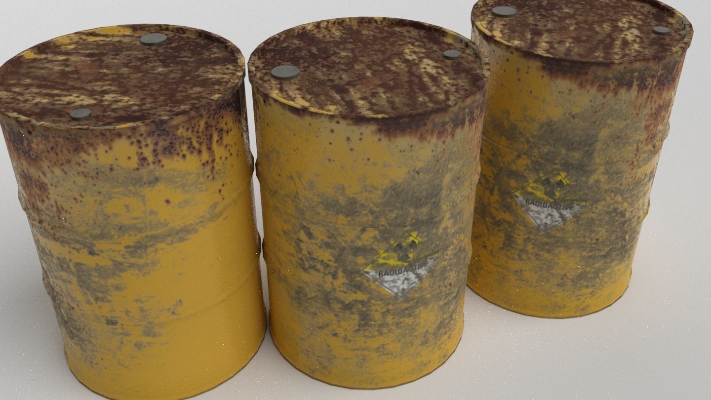 Metal Barrels - Low Poly PBR Low-poly 3D model_7