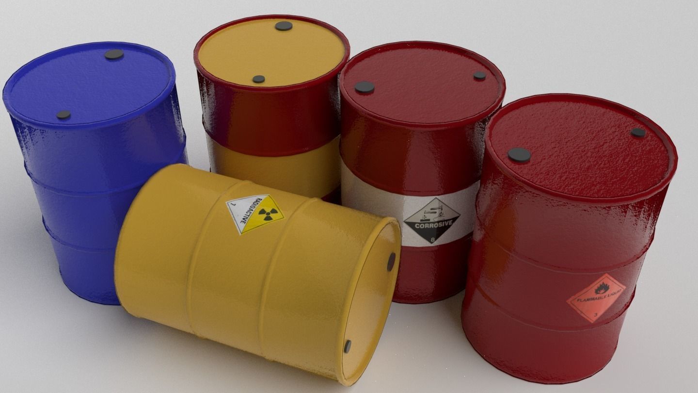 Metal Barrels - Low Poly PBR Low-poly 3D model_3