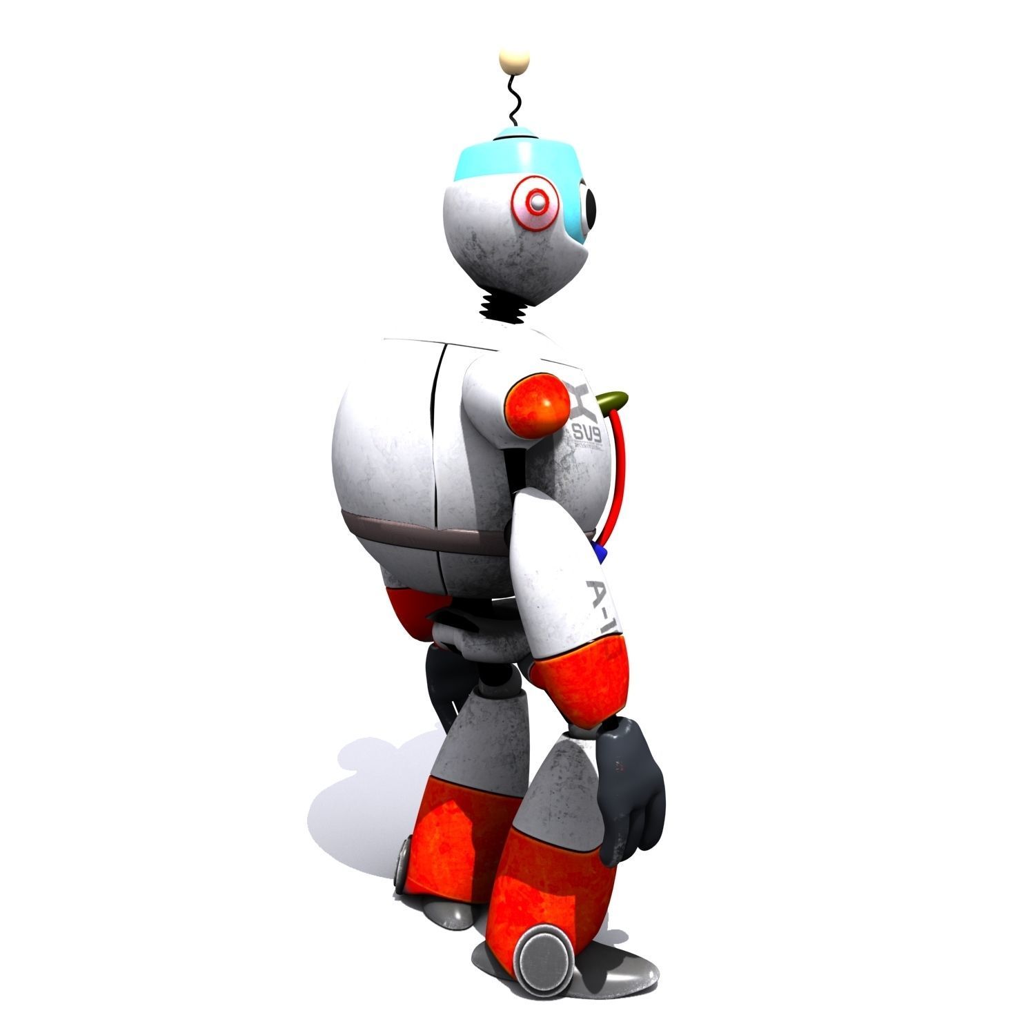 Robot Cartoon Character 3D model_5