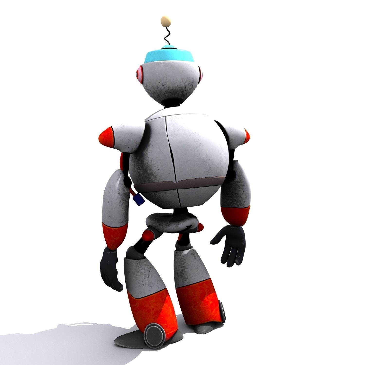Robot Cartoon Character 3D model_3