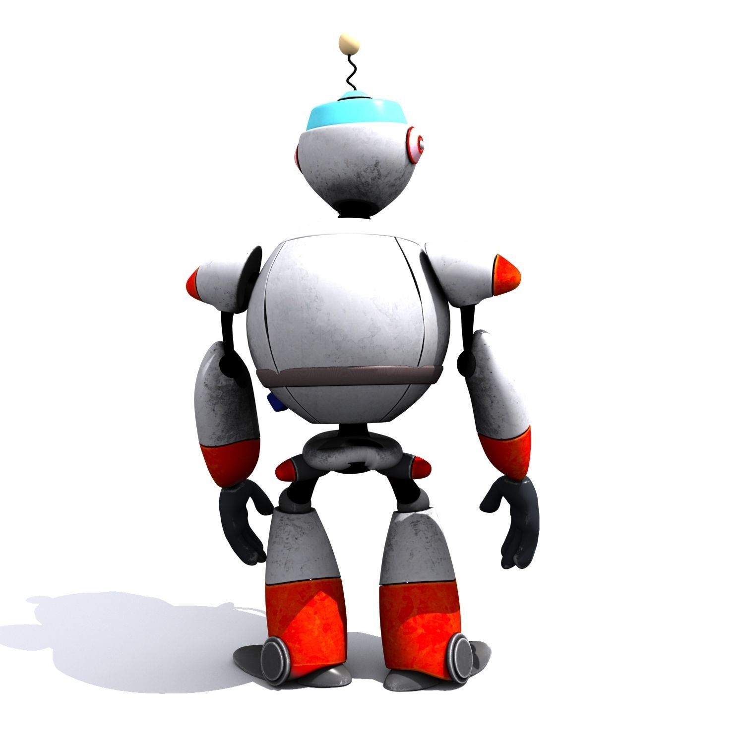 Robot Cartoon Character 3D model_4