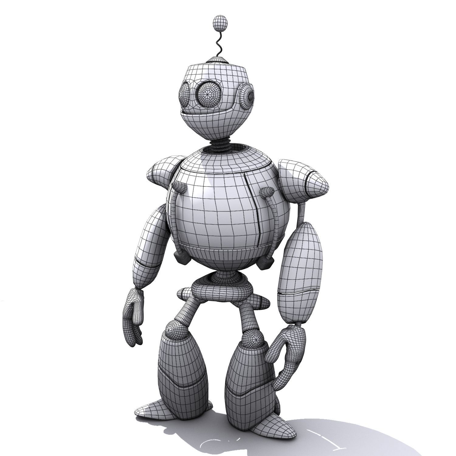 Robot Cartoon Character 3D model_6
