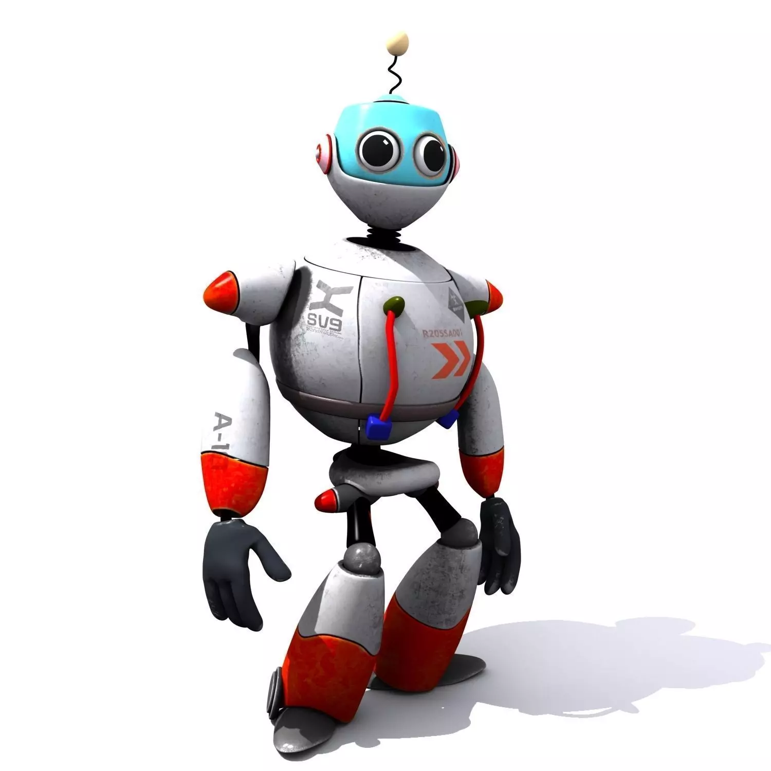 Robot Cartoon Character 3D model_0