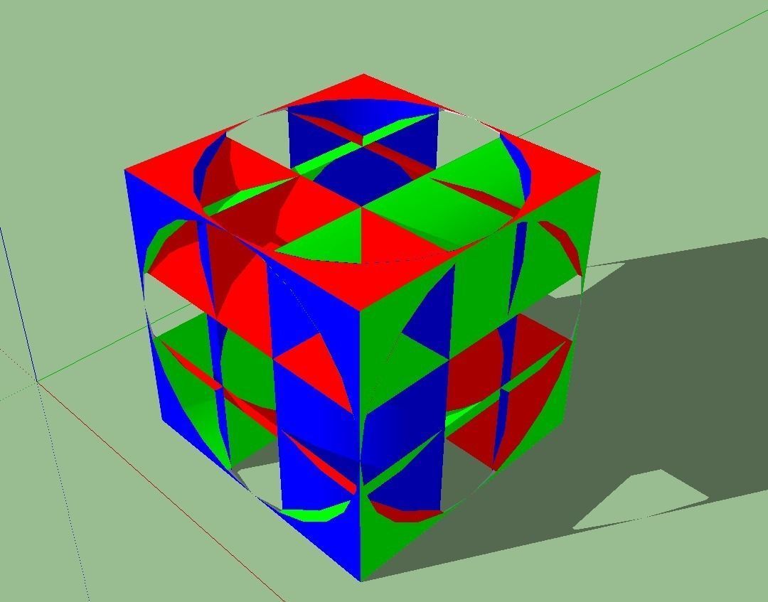 Circularly Extruded Cube Free 3D model_0