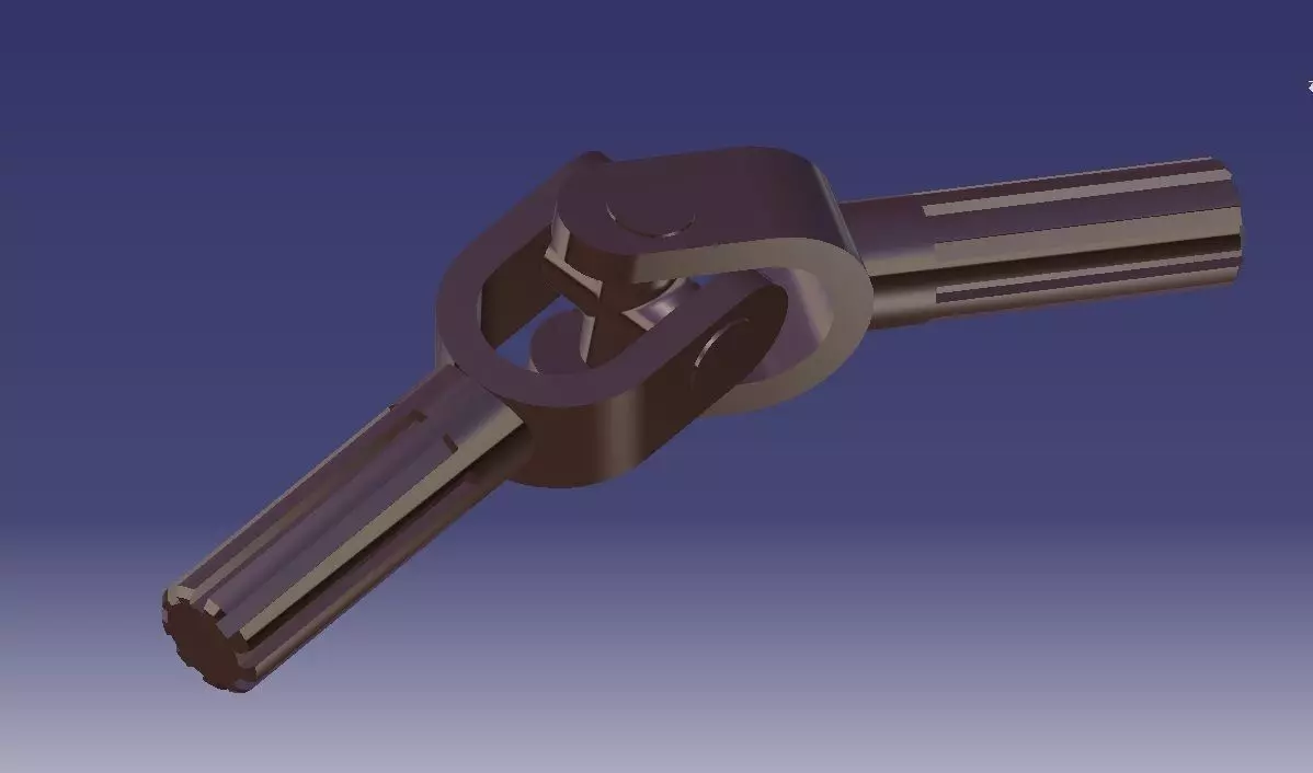 U joint metal rod with hook Free 3D model_0