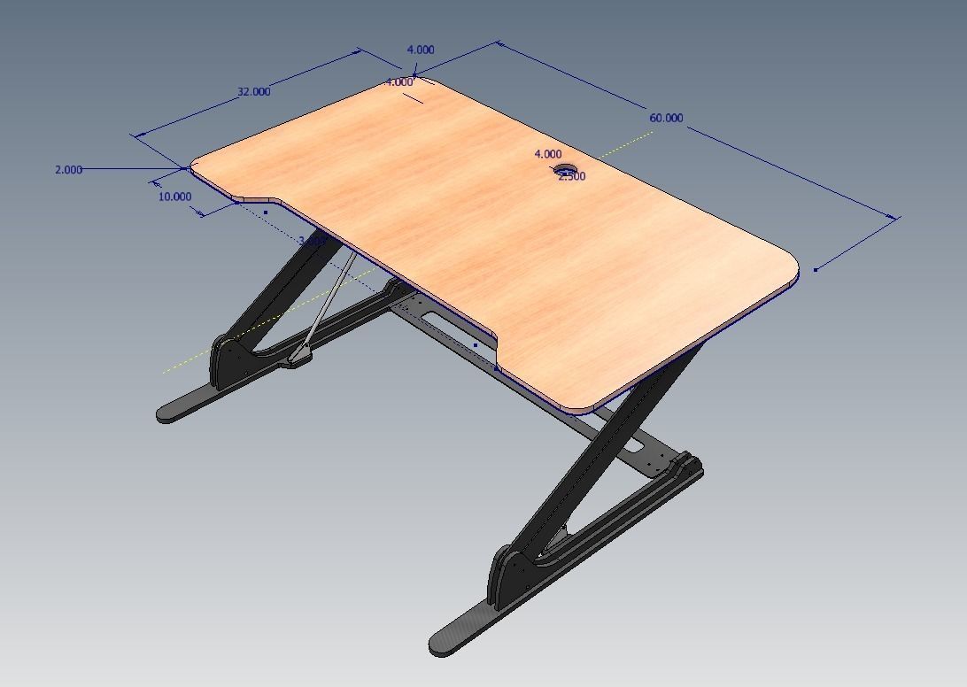 Custom Up Down Desk  3D model_2