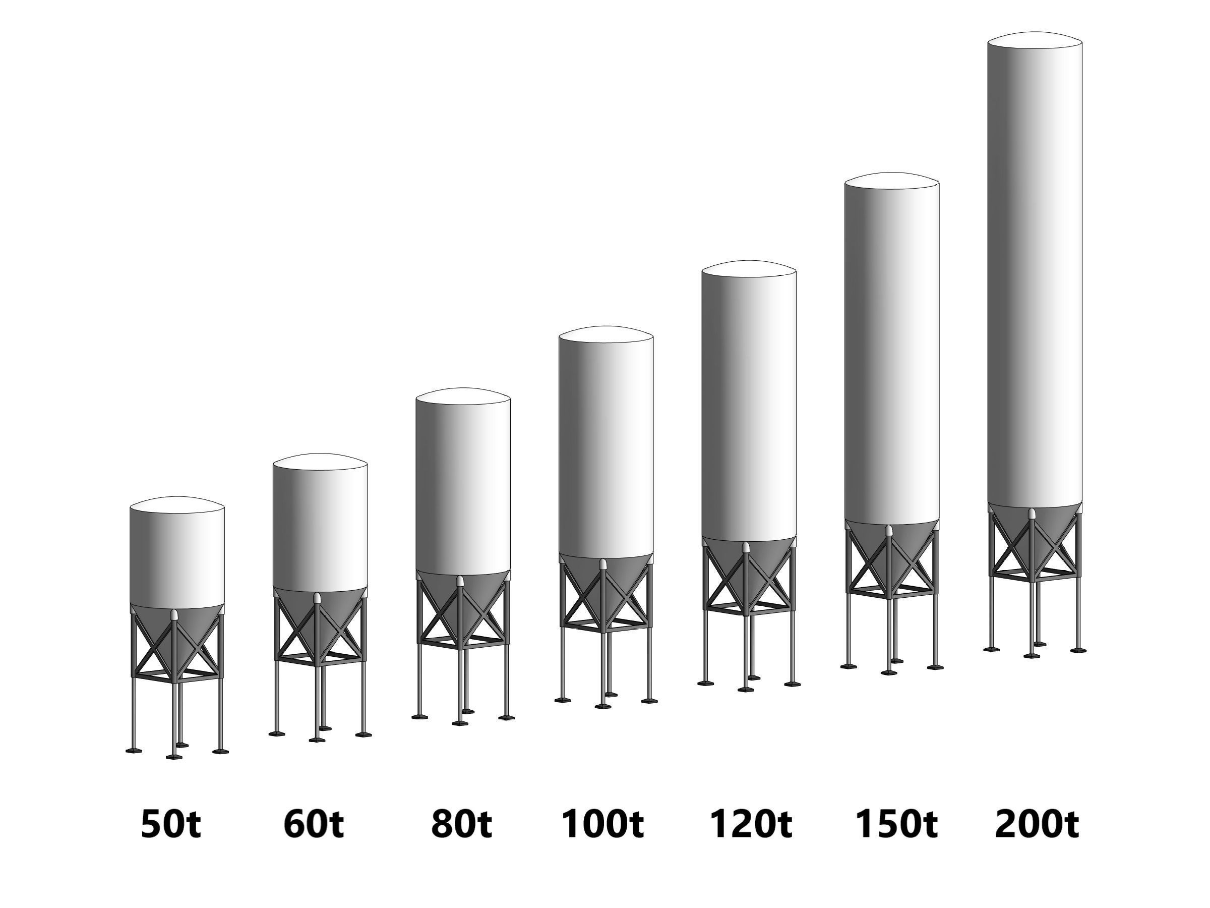 Cement Silo - Revit Family 3D model_1