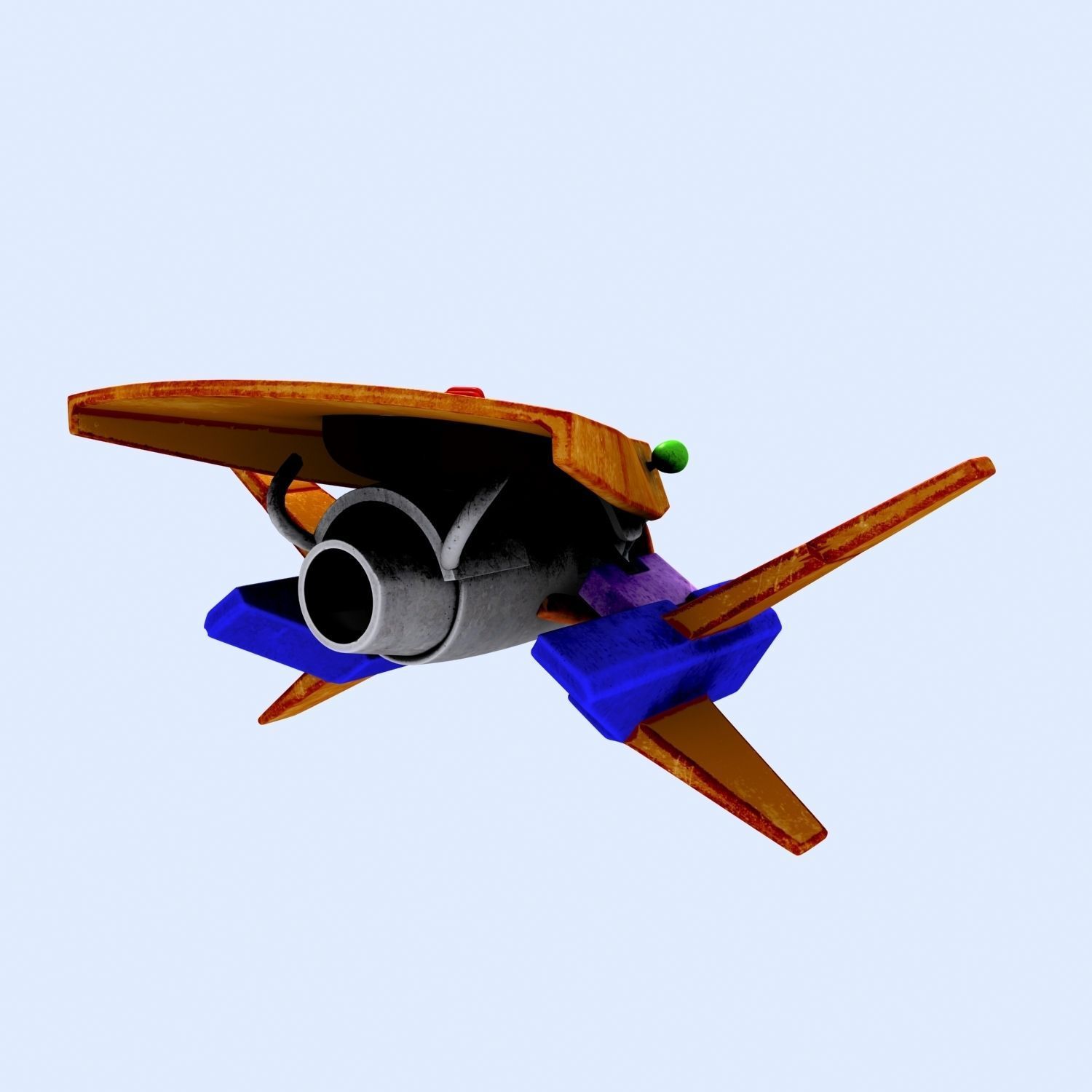 Cartoon Spaceship 01 3D model_4