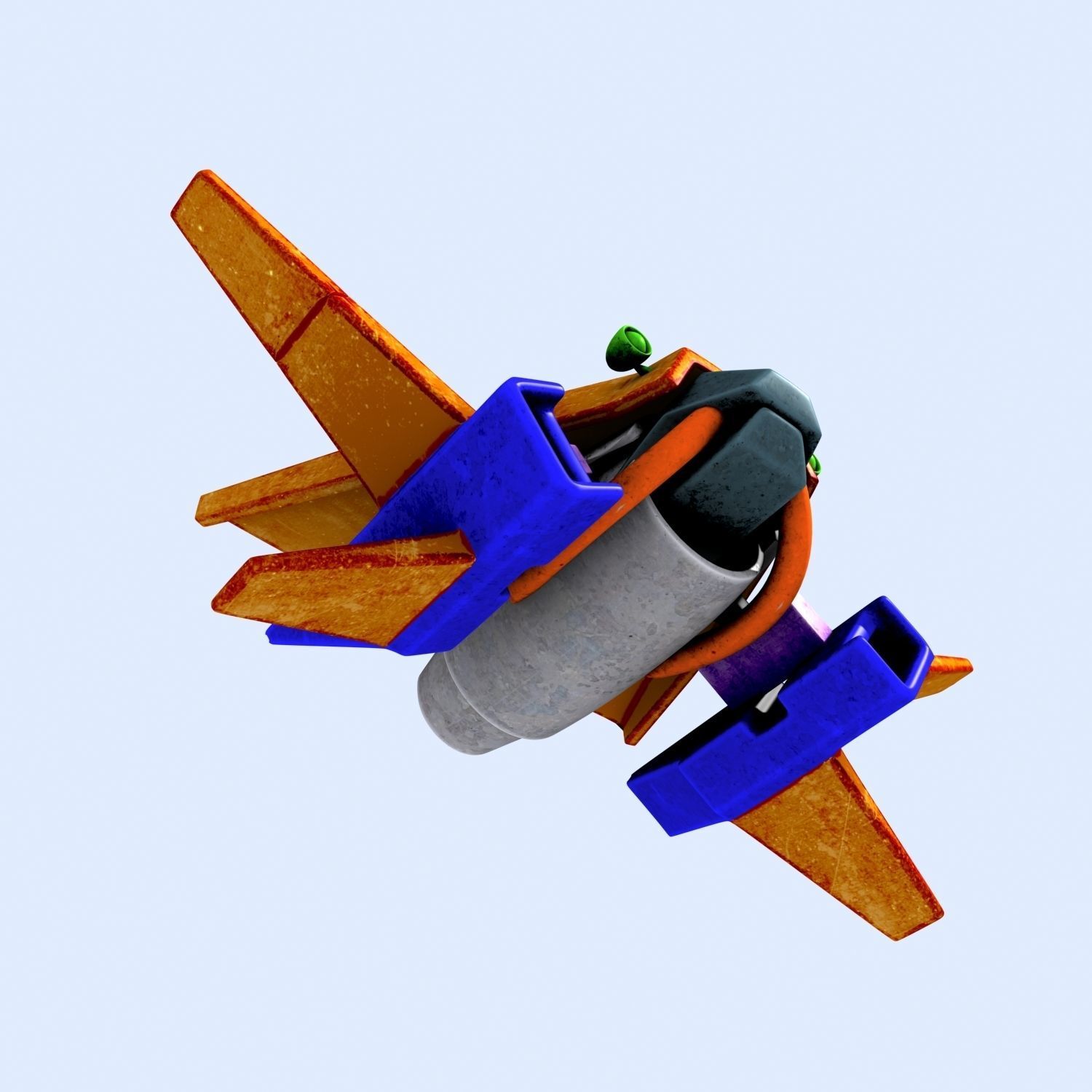 Cartoon Spaceship 01 3D model_5