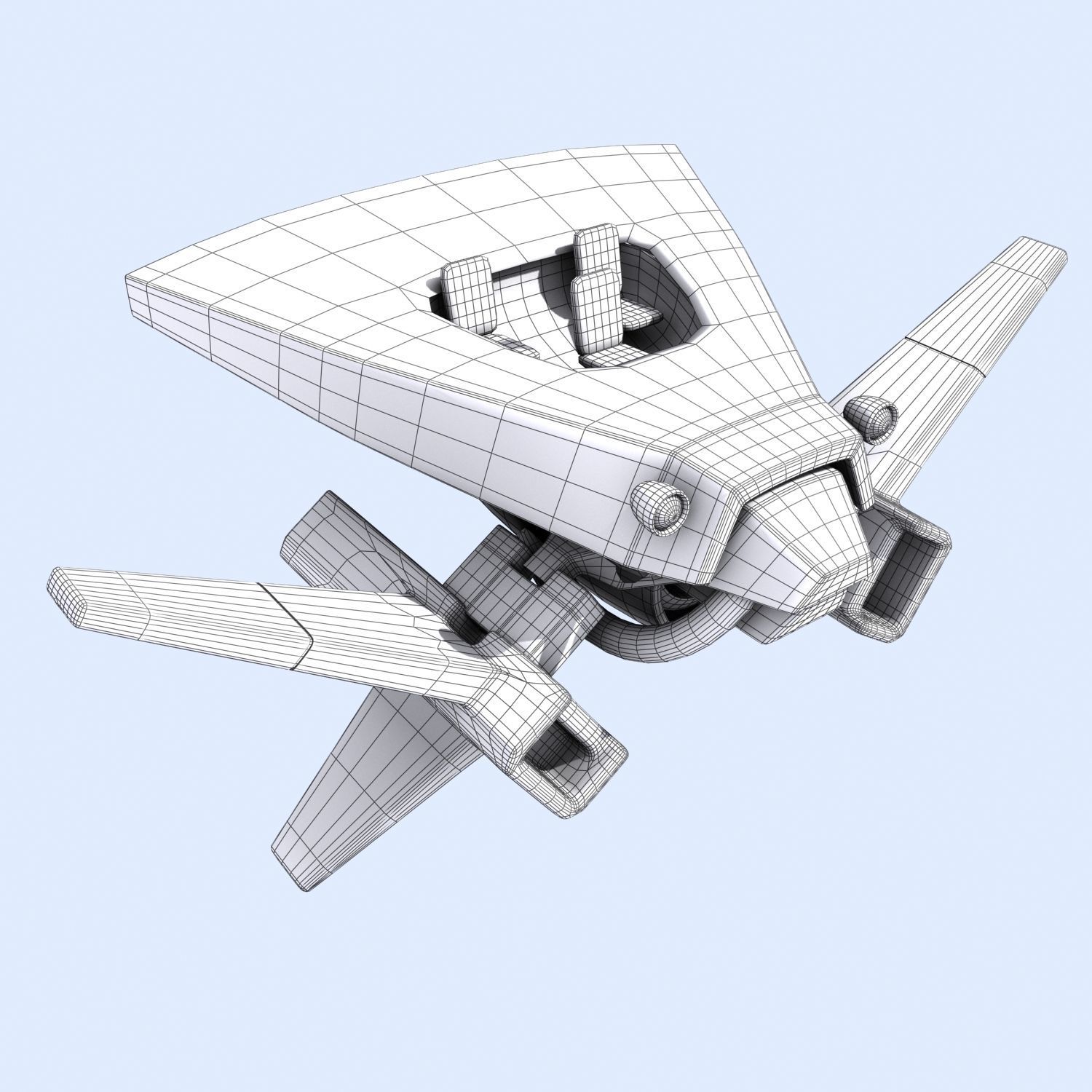 Cartoon Spaceship 01 3D model_6