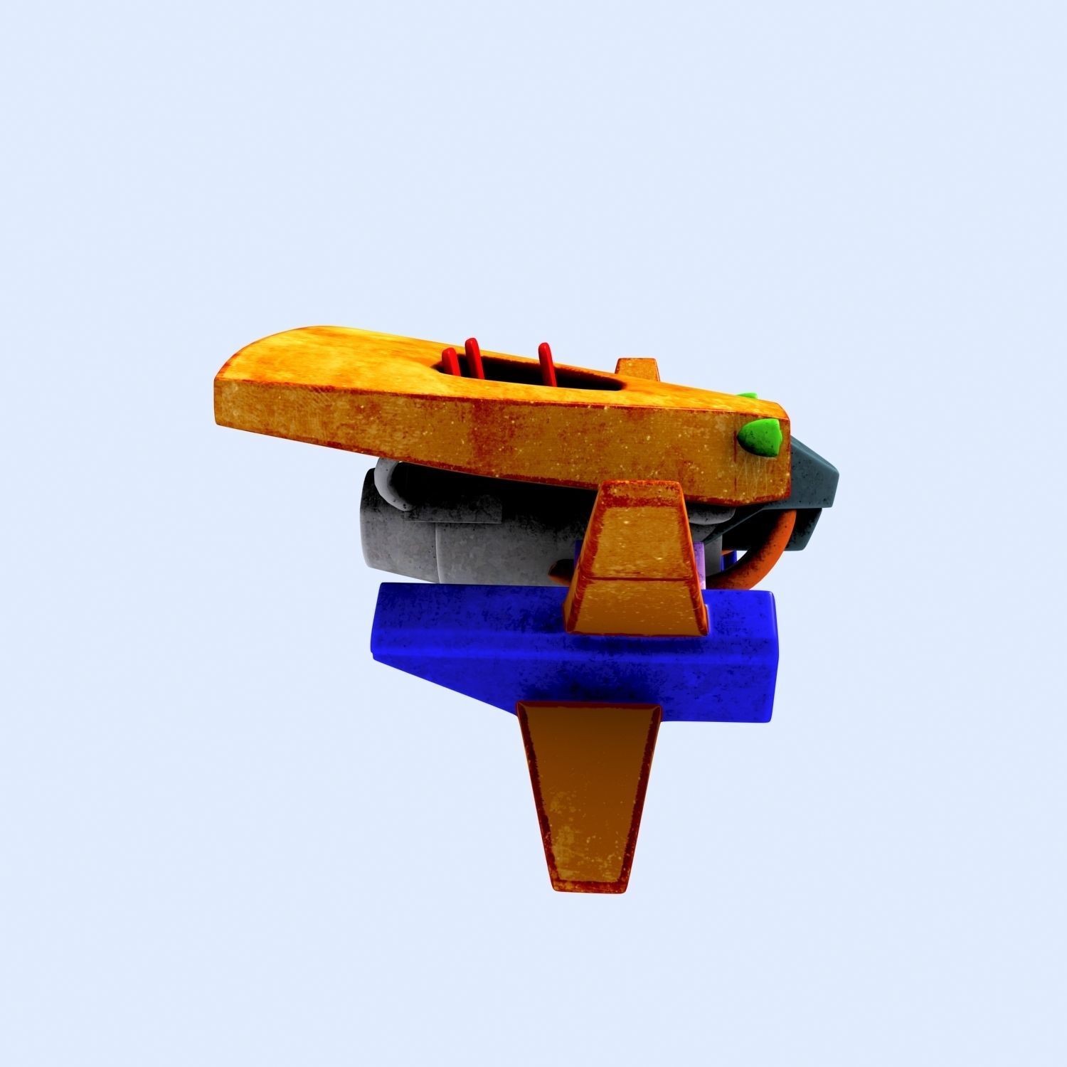 Cartoon Spaceship 01 3D model_2