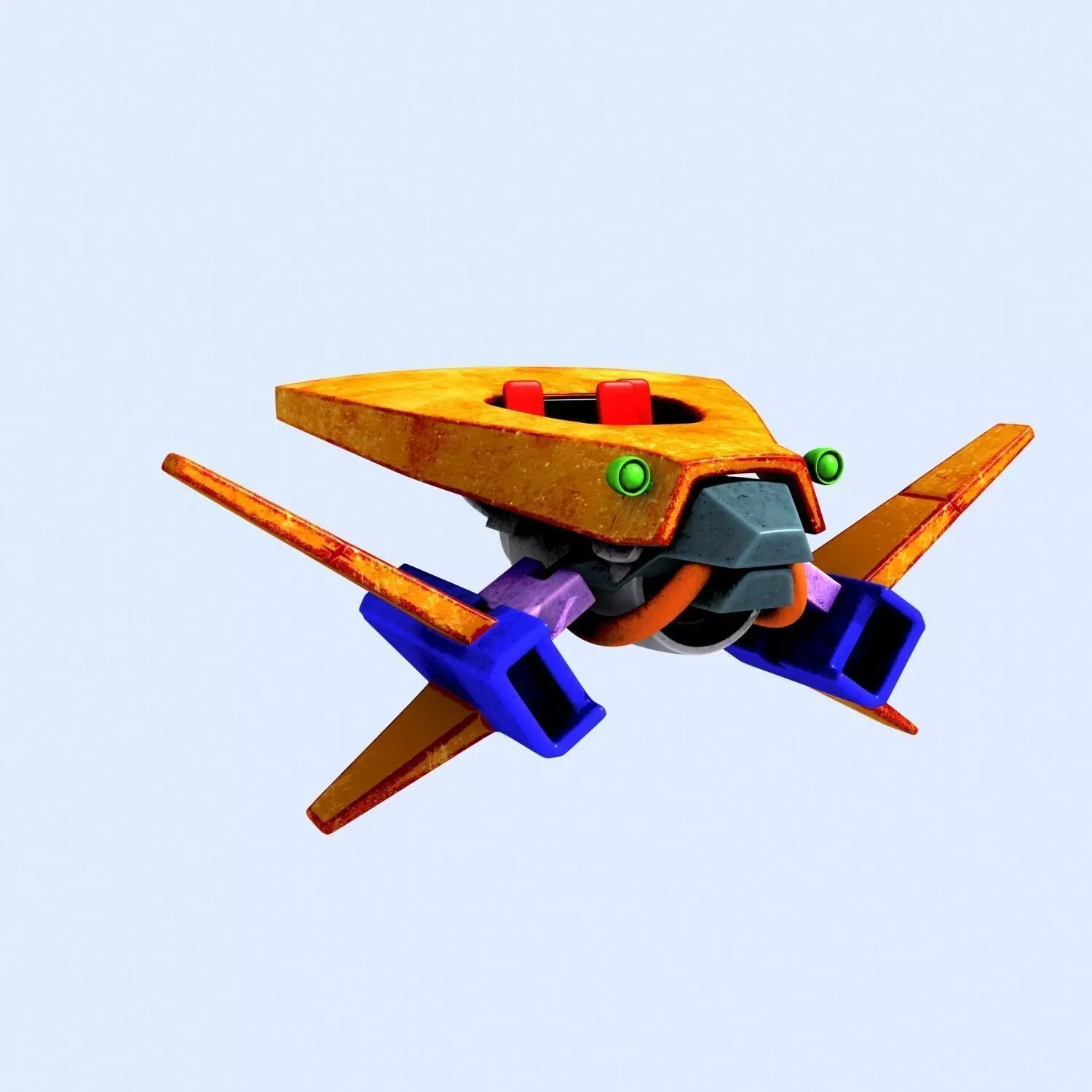 Cartoon Spaceship 01 3D model_0