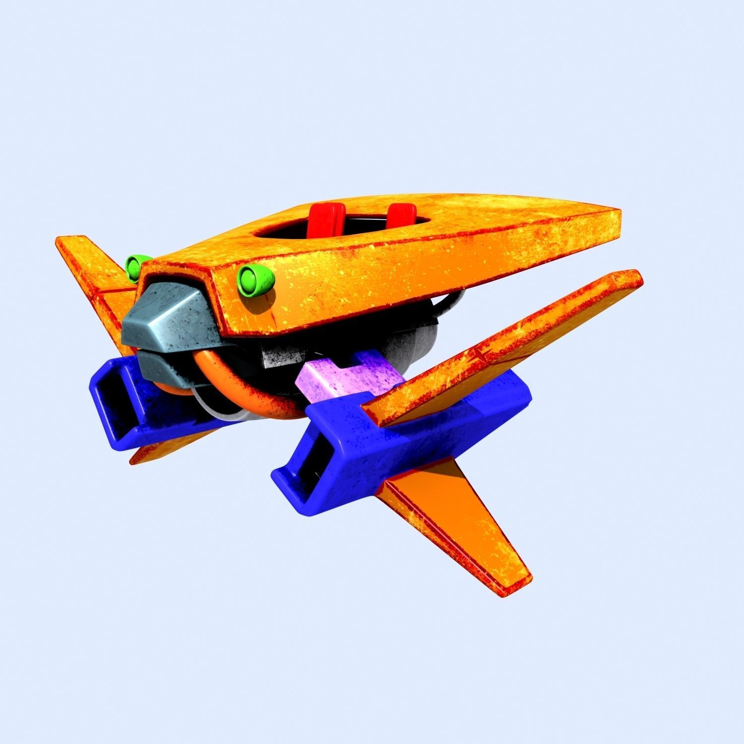Cartoon Spaceship 01 3D model_1