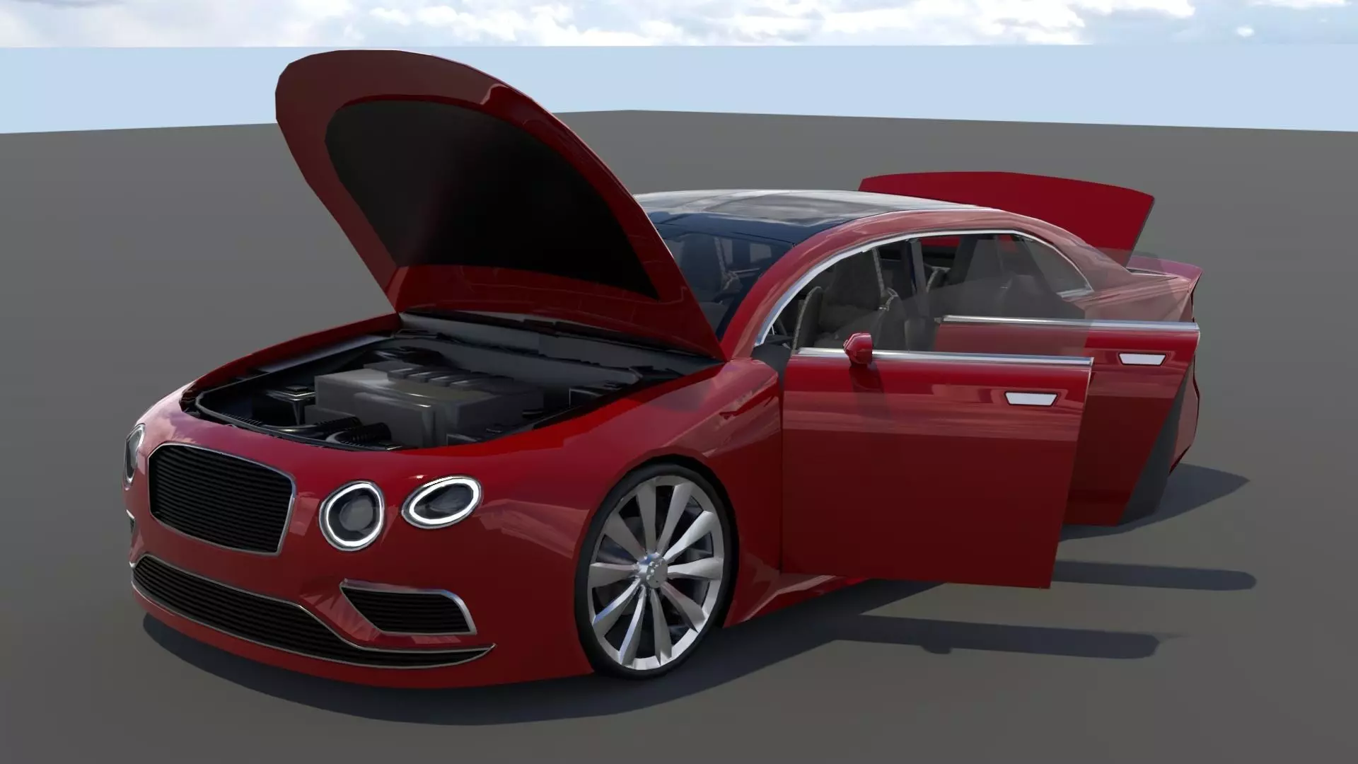 Generic Small 4 Door Sedan Low-poly 3D model