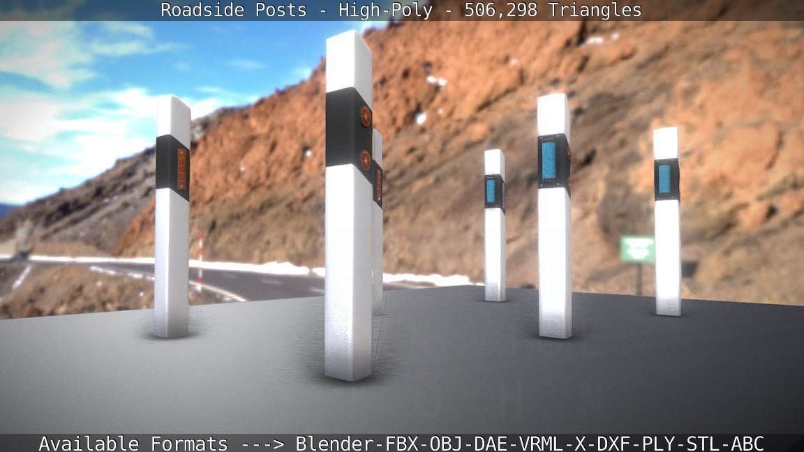 Roadside Posts High-Poly 3D model_94