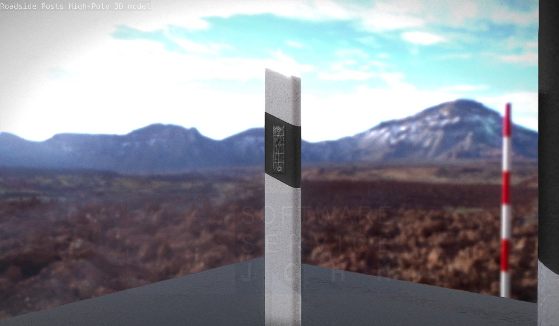 Roadside Posts High-Poly 3D model_28